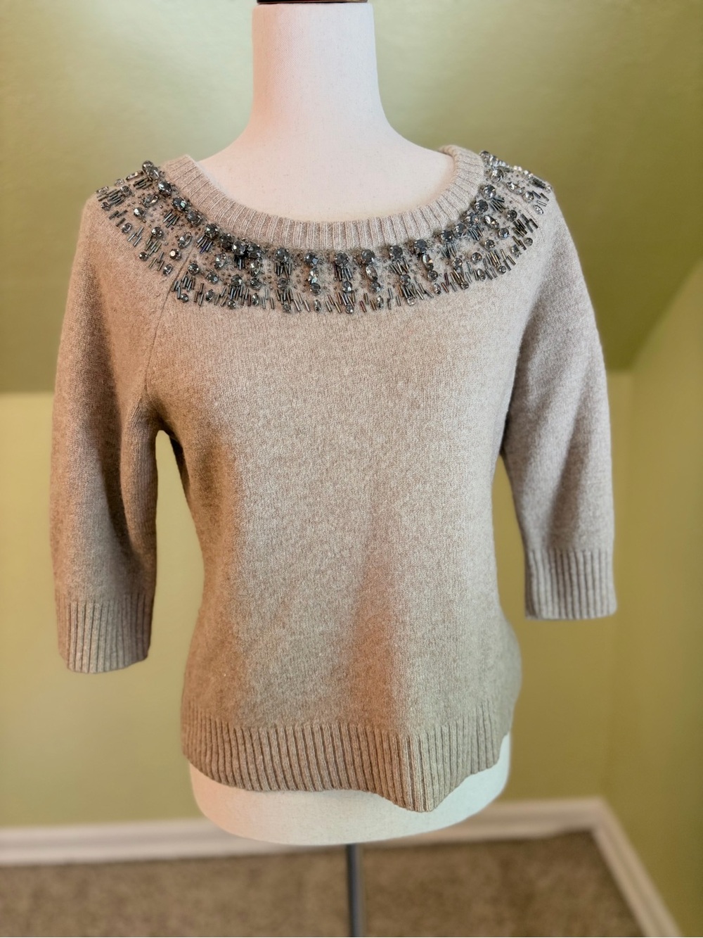 Allegory Wool Cashmere Beaded Sweater